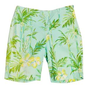 Cappagallo Floral Hibiscus Bermuda Shorts Women Size 4P Hawaiian Tropical resort